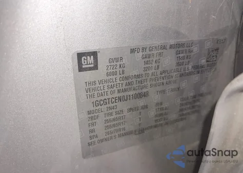 2018 Chevrolet Colorado Lt z USA, uszkodzony, nr VIN 1GCGTCEN0J1100848